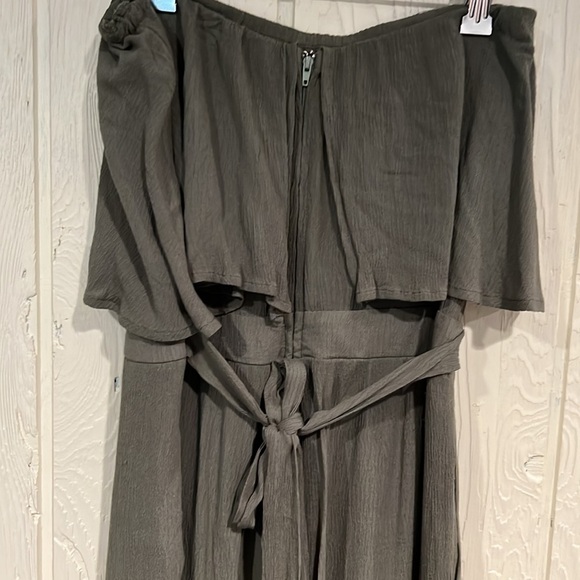 BLUE IVY by KC Olive Green Jumpsuit elastic at ankles size small - Picture 4 of 10